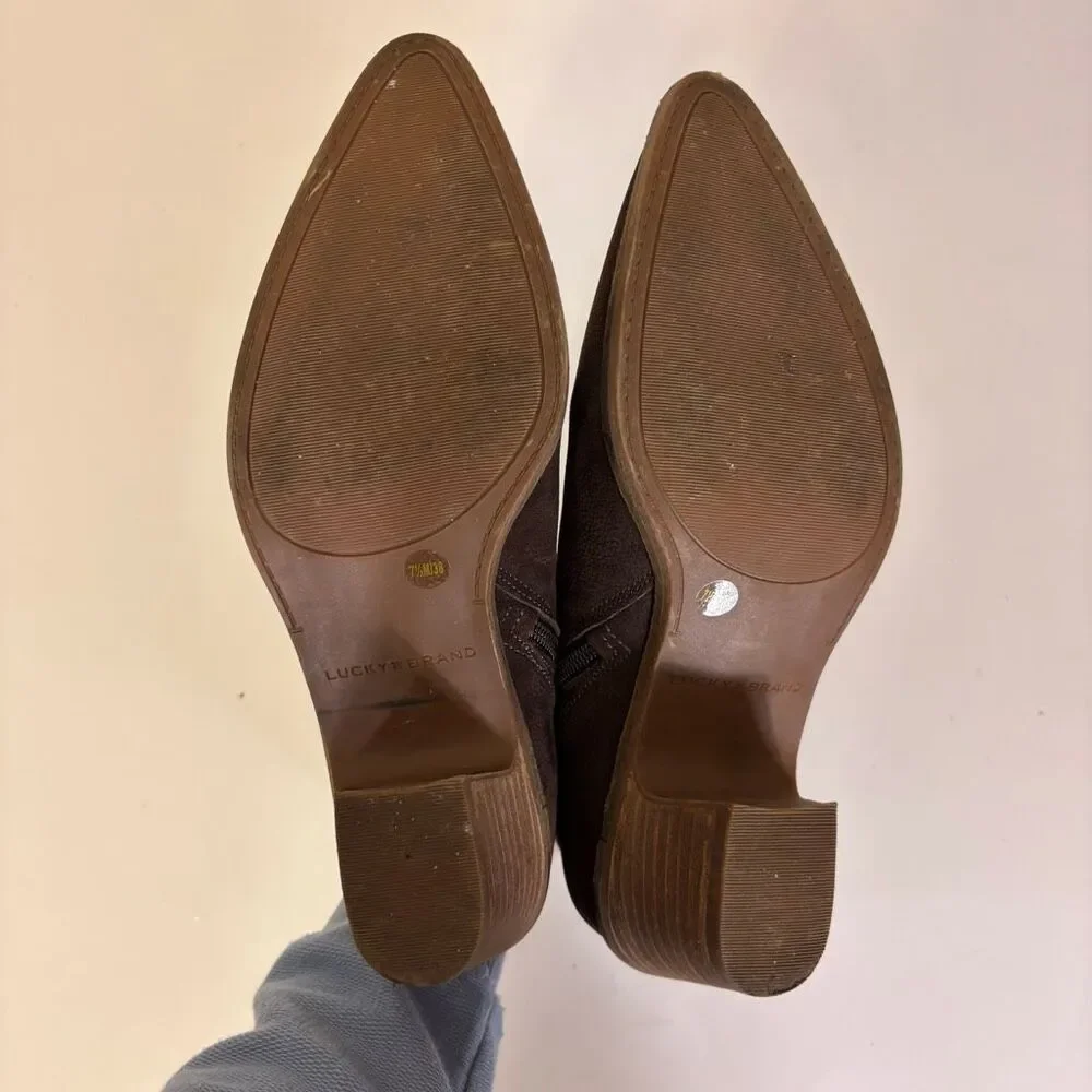 Lucky Brand Brown Faux‎ Leather Cut Out Ankle Booties 7.5